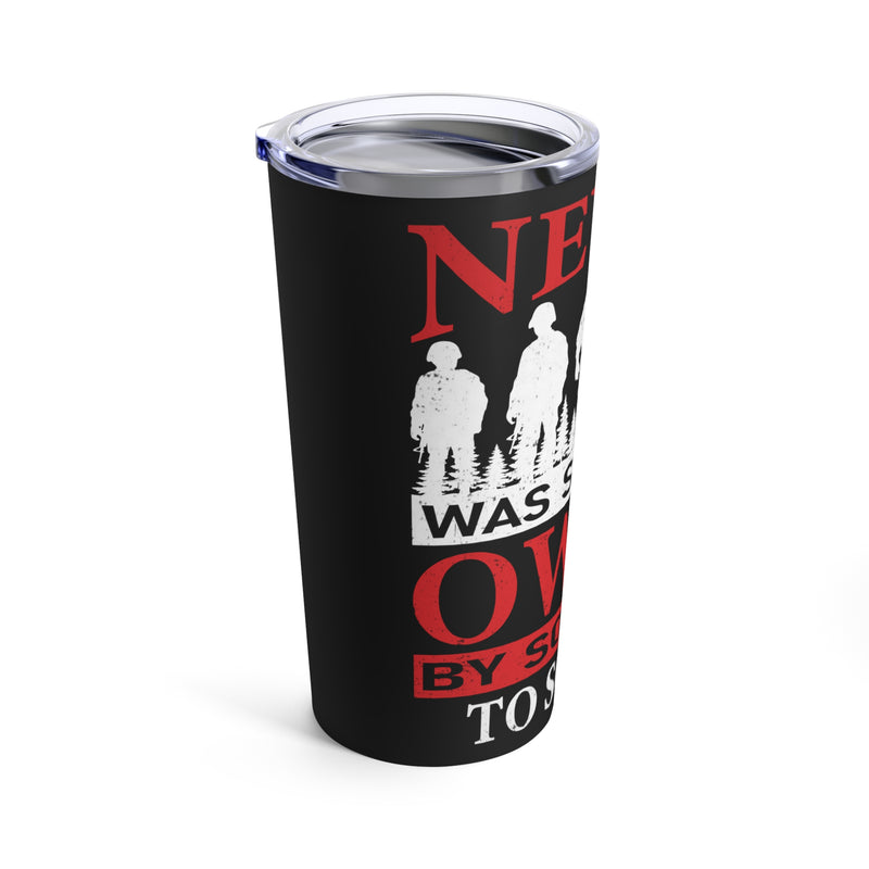 Debt of Gratitude: 20oz Black Military Design Tumbler - Honoring Those Who Sacrificed for Many