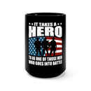 True Heroes of Battle: 15oz Military Design Black Mug - Honoring Those Courageous Soldiers