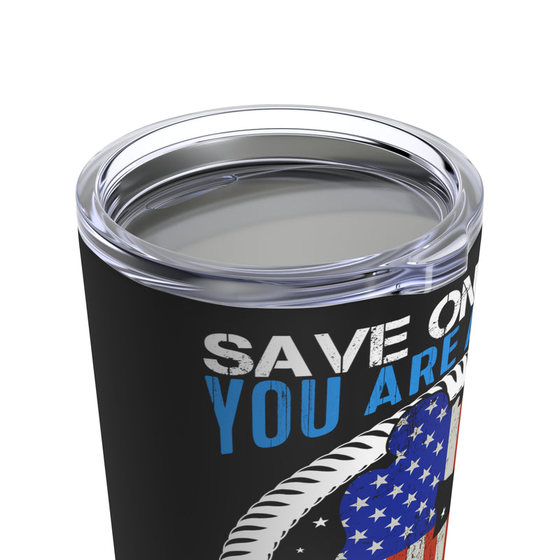 Defender of Many: 20oz Black Military Design Tumbler - Saluting Veterans and Heroes