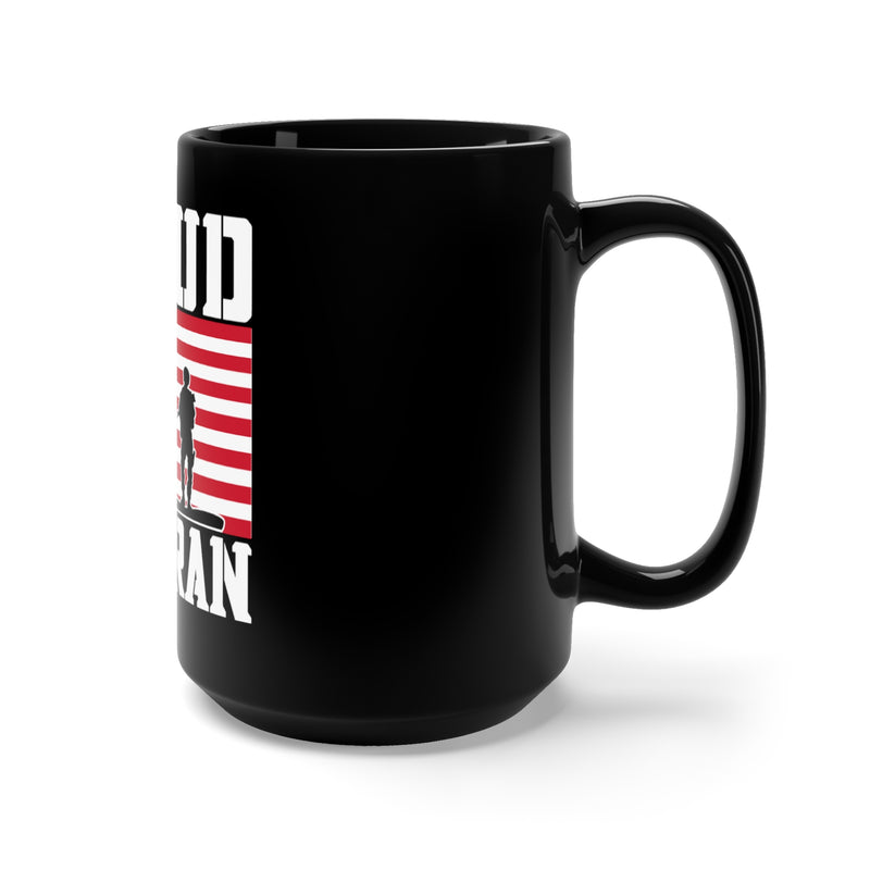 Proud Veteran Tribute: 15oz Military Design Black Mug for Heroes