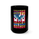 Protecting Generations: 15oz Black Military Design Mug - 'Serving for the Future, Proud Veteran Grandpa'