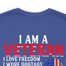 Veteran Pride Military Design T-Shirt with Bold Freedom and Service Statements