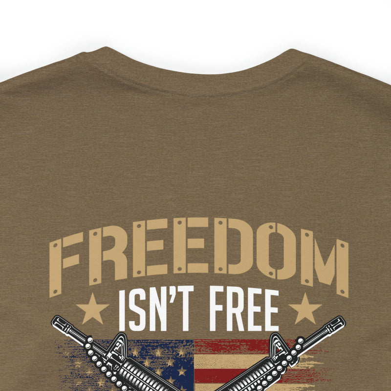 Patriotic Pride: United States Veteran Military Design T-Shirt - 'Freedom Isn't Free, I Paid for It with My Blood, Sweat, and Tears