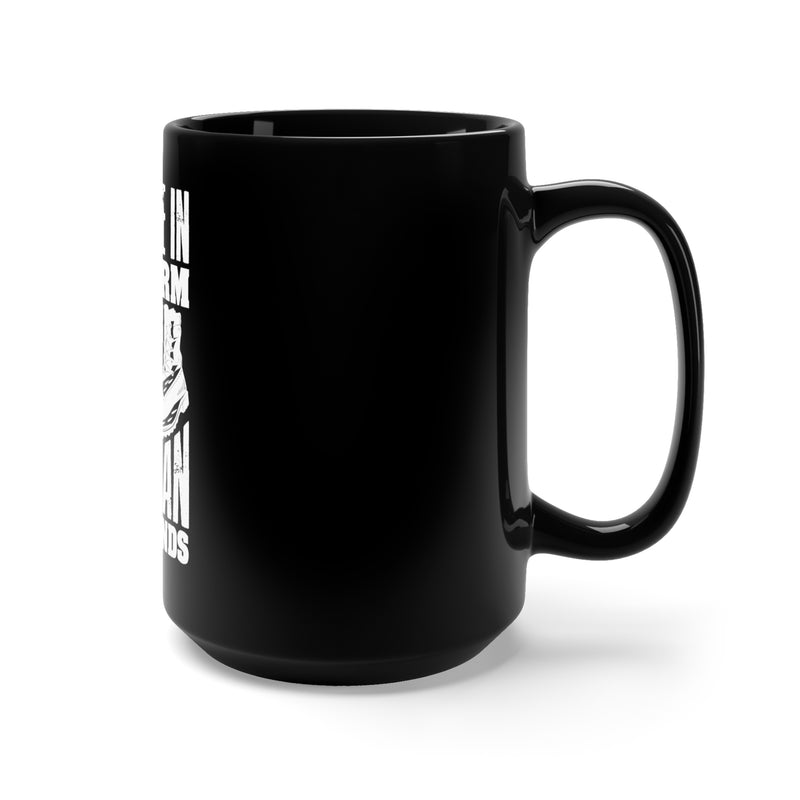 Being a Veteran Never Ends 15oz Military Design Black Mug - Proudly Embrace a Lifetime of Service!