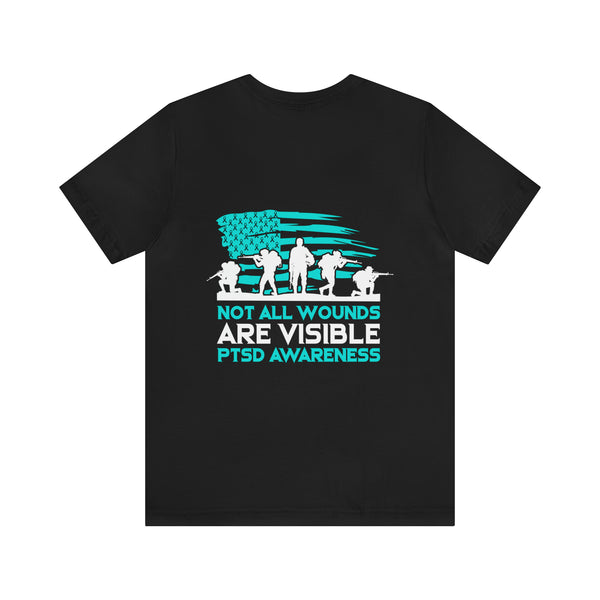Silent Battles: Unveiling the Unseen, PTSD Awareness Cotton T-Shirt