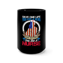 Healing Hands, Saving Lives: 15oz Black Military Design Mug - A Tribute to Nurses and Heroes