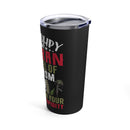 Sarcastic Army Veteran's Tumbler: 'Grumpy, Old, and Unapologetically Sarcastic' - Black Background, 20oz