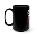 Patriotic 15oz Military Design Black Mug - 'Home of the Brave' Tribute on a Bold Black Background