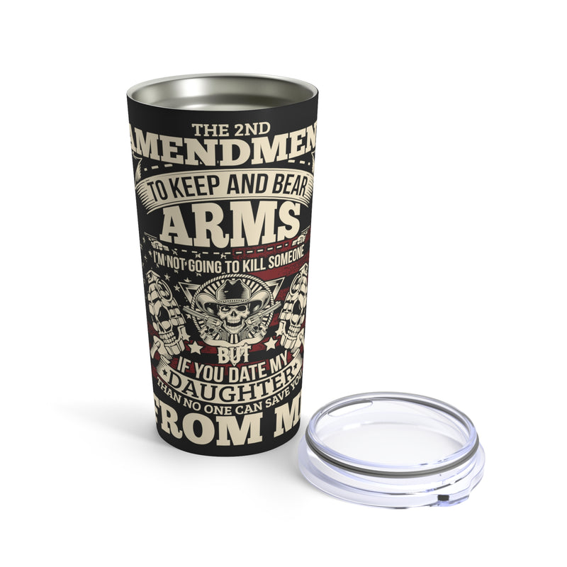 The 2nd Amendment: Protecting My Daughter's Heart 20oz Military Design Tumbler - Black Background