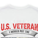 "Timeless Valor: 'U.S Veteran - Aging But Unyielding' T-Shirt - Celebrating Lifelong Skills & Dedication to America