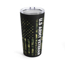 U.S Army Veteran 20oz Military Design Tumbler: Bold Black Background for True Patriotic Pride!