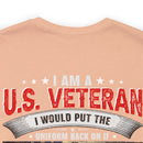 "Timeless Valor: 'U.S Veteran - Aging But Unyielding' T-Shirt - Celebrating Lifelong Skills & Dedication to America