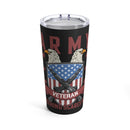 Unbreakable Valor: 20oz Black Military Design Tumbler - Army Veteran, Fearless and Fearless