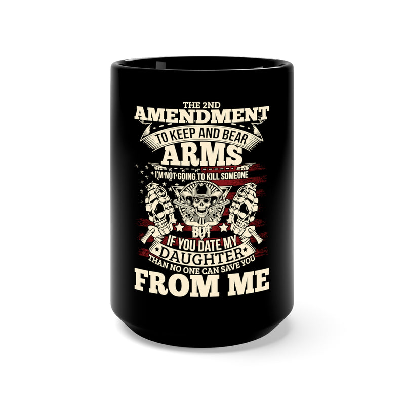 Defending Family: 15oz Military Design Black Mug - Proud Supporter of the 2nd Amendment