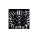 No surrender black flag skull sticker