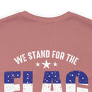 We Stand, We Kneel: Military Design T-Shirt Honoring Flag and Fallen Heroes