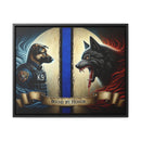 Bound by Honor: A Thin Line Against Evil Framed Canvas