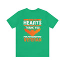 Brave Hearts Never Back Down: Military Design T-Shirt Honoring Veterans' Bravery