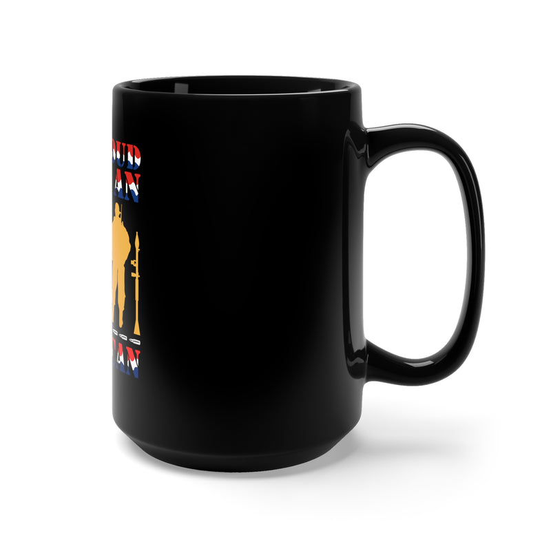 Bold 15oz Military Design Black Mug: Empower Your Sips with Camo-Inspired Style!