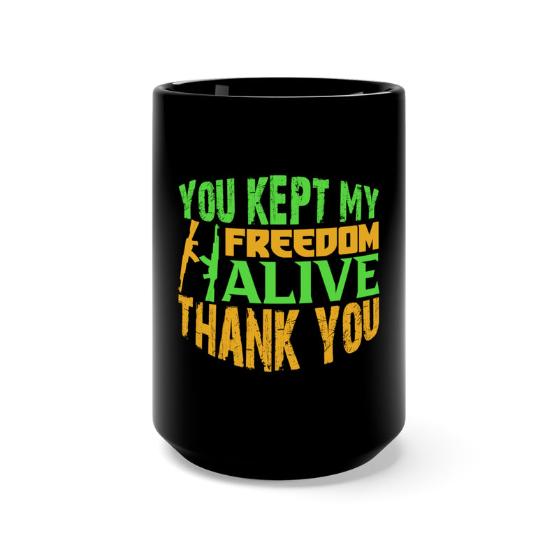 Preserving Freedom: 15oz Military Design Black Mug - A Tribute to Our Heroes