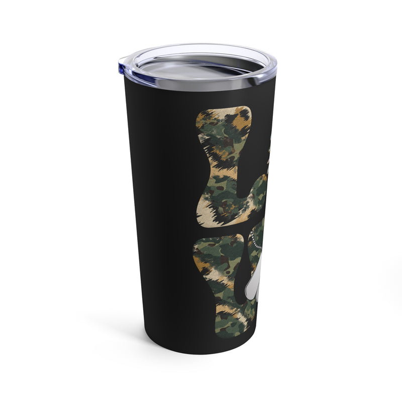 Eternal Love: 20oz Military Design Tumbler - Black Background with Heartfelt 'Love