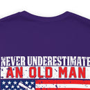 Pride & Power: U.S. Veteran Military Design T-Shirt - Never Underestimate an Old Man with a DD 214