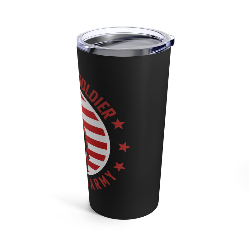 Defender of Freedom: 20oz Black Military Design Tumbler - American Soldier, One Man Army