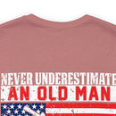 Pride & Power: U.S. Veteran Military Design T-Shirt - Never Underestimate an Old Man with a DD 214