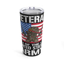 U.S. Army Veteran: 20oz Military Design Tumbler - Black Background Edition
