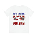 We Stand, We Kneel: Military Design T-Shirt Honoring Flag and Fallen Heroes