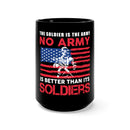 Soldier's Strength: 15oz Military Design Black Mug - Embrace the Unity of Army and Soldiers!