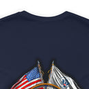 Guardians of the Coast: Military T-Shirt with 'Double Flag Coast Guard' Design