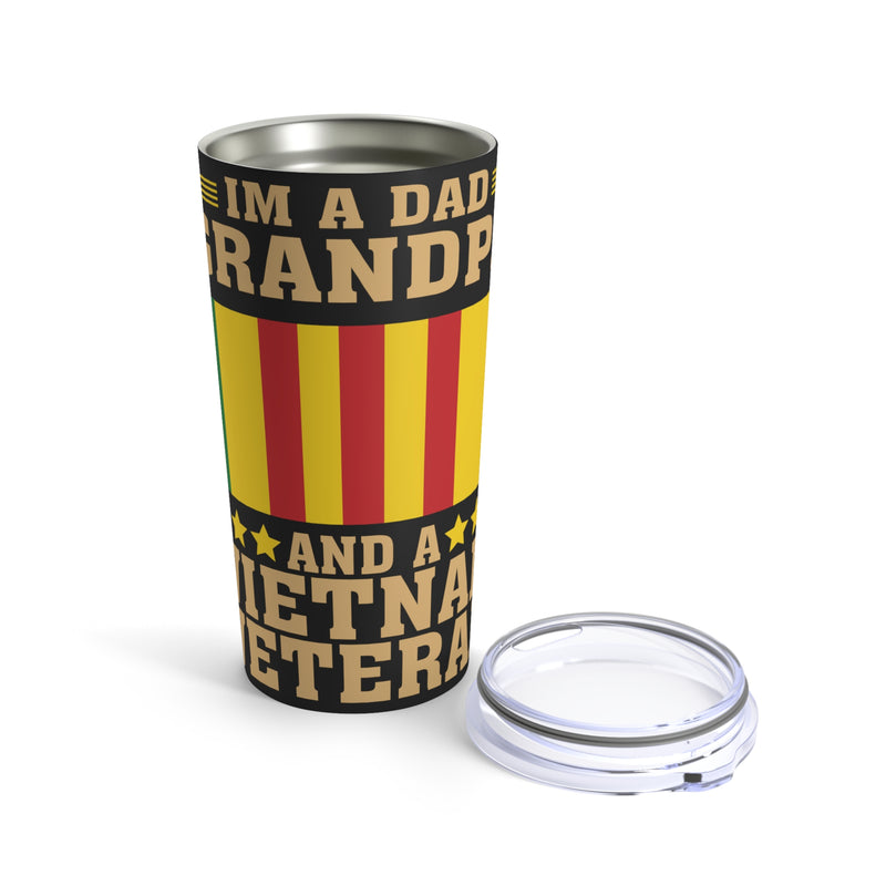 Proudly Served: 20oz Military Design Tumbler - A Dad, Grandpa, and Vietnam Veteran