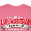 "Timeless Valor: 'U.S Veteran - Aging But Unyielding' T-Shirt - Celebrating Lifelong Skills & Dedication to America