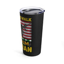 Proudly Honoring Vietnam Veterans: 20oz Military Design Tumbler - Black Background with 'I Walked The Vietnam' Inscription