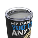 Proud Veteran & Fearless Badass: 20oz Black Military Design Tumbler - Defying Expectations