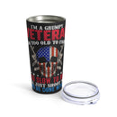 Grumpy Veteran's Defense: 20oz Black Military Design Tumbler - 'Old but Deadly'