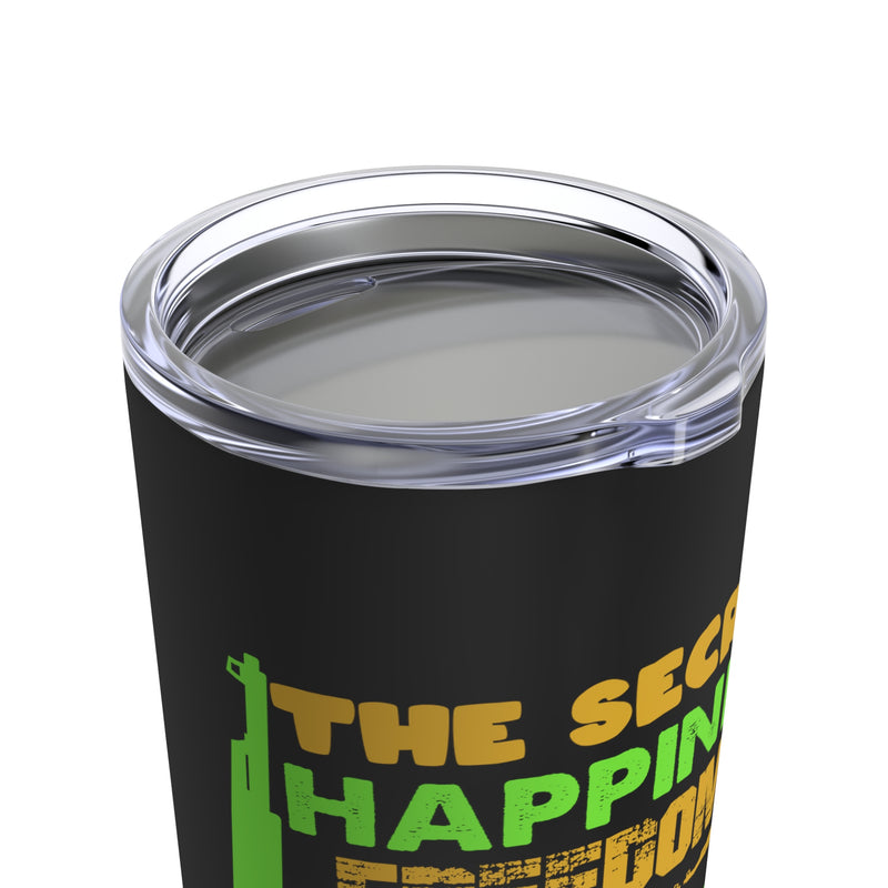 Freedom and Courage: 20oz Military Design Tumbler - Embrace the Secrets to Happiness!