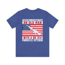 Pride & Power: U.S. Veteran Military Design T-Shirt - Never Underestimate an Old Man with a DD 214