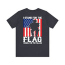 Patriotic Tribute: 'I Stand for the Flag, I Kneel for the Fallen' Military Design T-Shirt