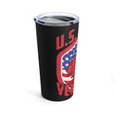 Patriotic 20oz Military Design Tumbler - U.S. Army Veteran Tribute on Black Background