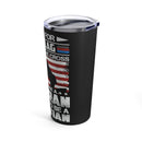 Faithful Veteran's Tribute - 20oz Military Design Tumbler: 'Standing for the Flag, Kneeling for the Cross' - Black Background