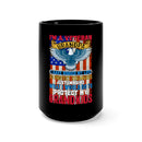 Protective Veteran Grandpa: 15oz Black Military Design Mug - Family First, Always