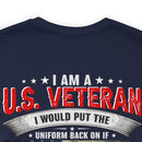 "Timeless Valor: 'U.S Veteran - Aging But Unyielding' T-Shirt - Celebrating Lifelong Skills & Dedication to America