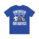 America Must Never Forget: Military Design T-Shirt Honoring Sacrifices