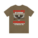 Military Design T-Shirt: Veteran Wife - Protected by a Hero, Loved by a Veteran