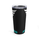 Embracing Resilience: 20oz Tumbler with Black Background and 'Rise of The Phoenix - PTSD Awareness' Design