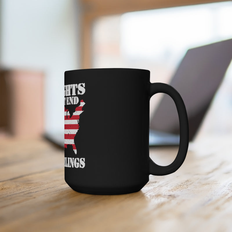 Bold 15oz Military Design Black Mug: Assert Your Rights, Defend Freedom