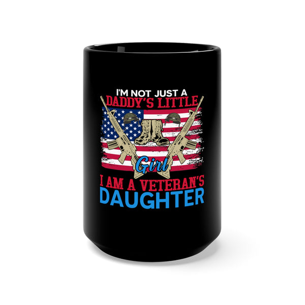 Proud Veteran's Daughter: 15oz Military Design Black Mug - Embracing Heritage and Strength