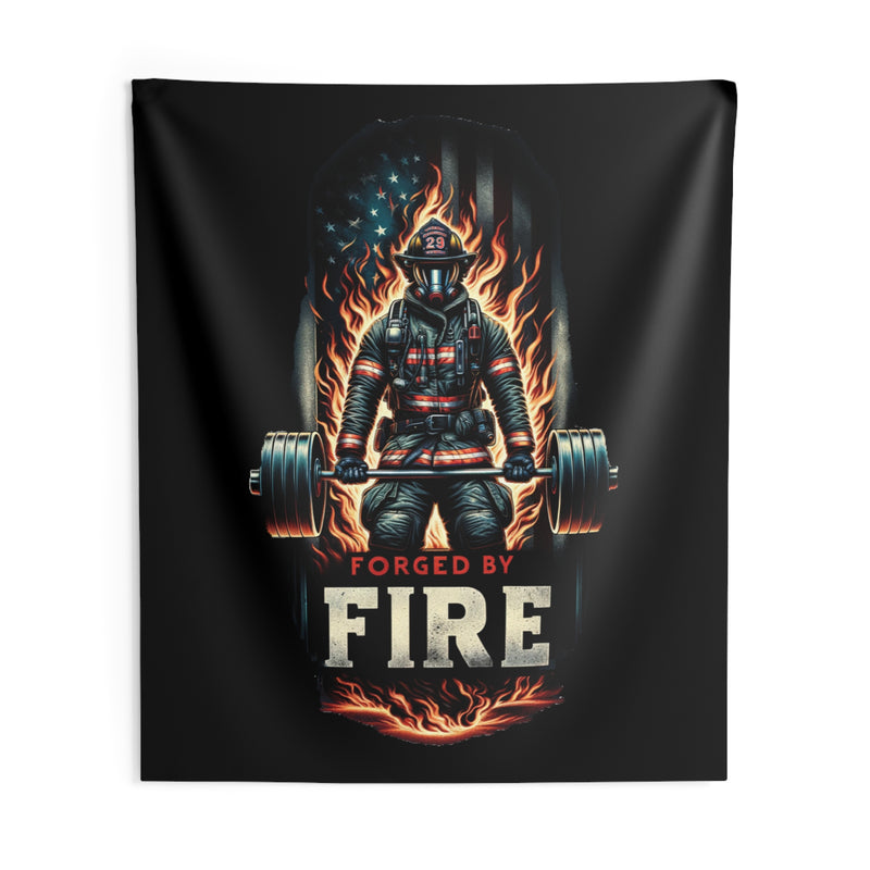 Forged by Fire Fireman Weightlifter Tapestry